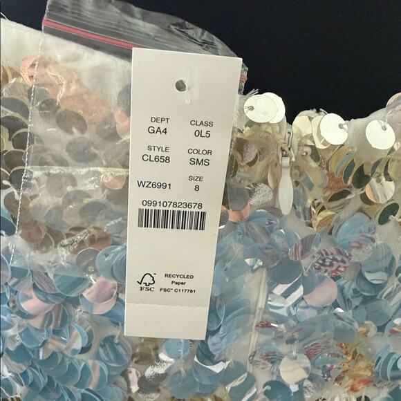 NWT J.Crew Collection Sky Mint Sequin Mini Dress - Picture 4 of 6